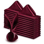 5 Pc Satin Napkin 17"x17" Wine Red