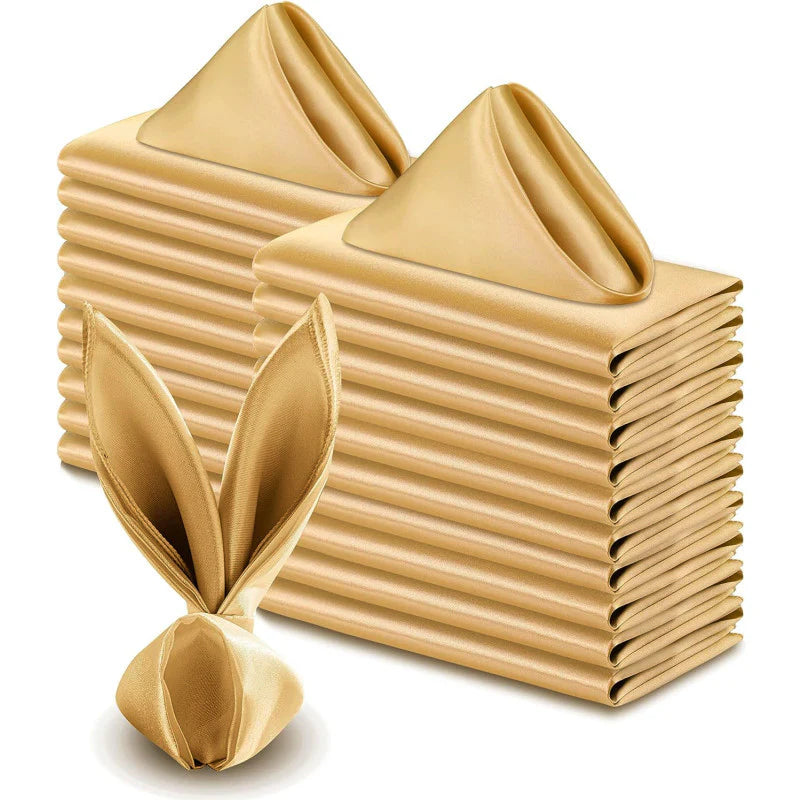 5 Pc Satin Napkin 17"x17" Dark Gold