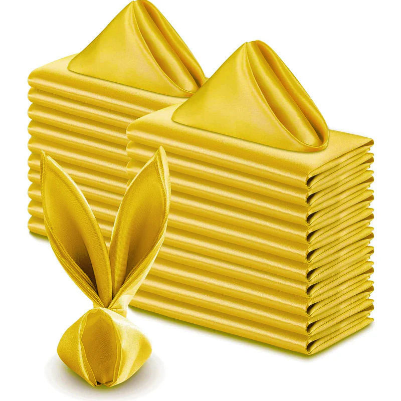 5 Pc Satin Napkin 17"x17" Yellow