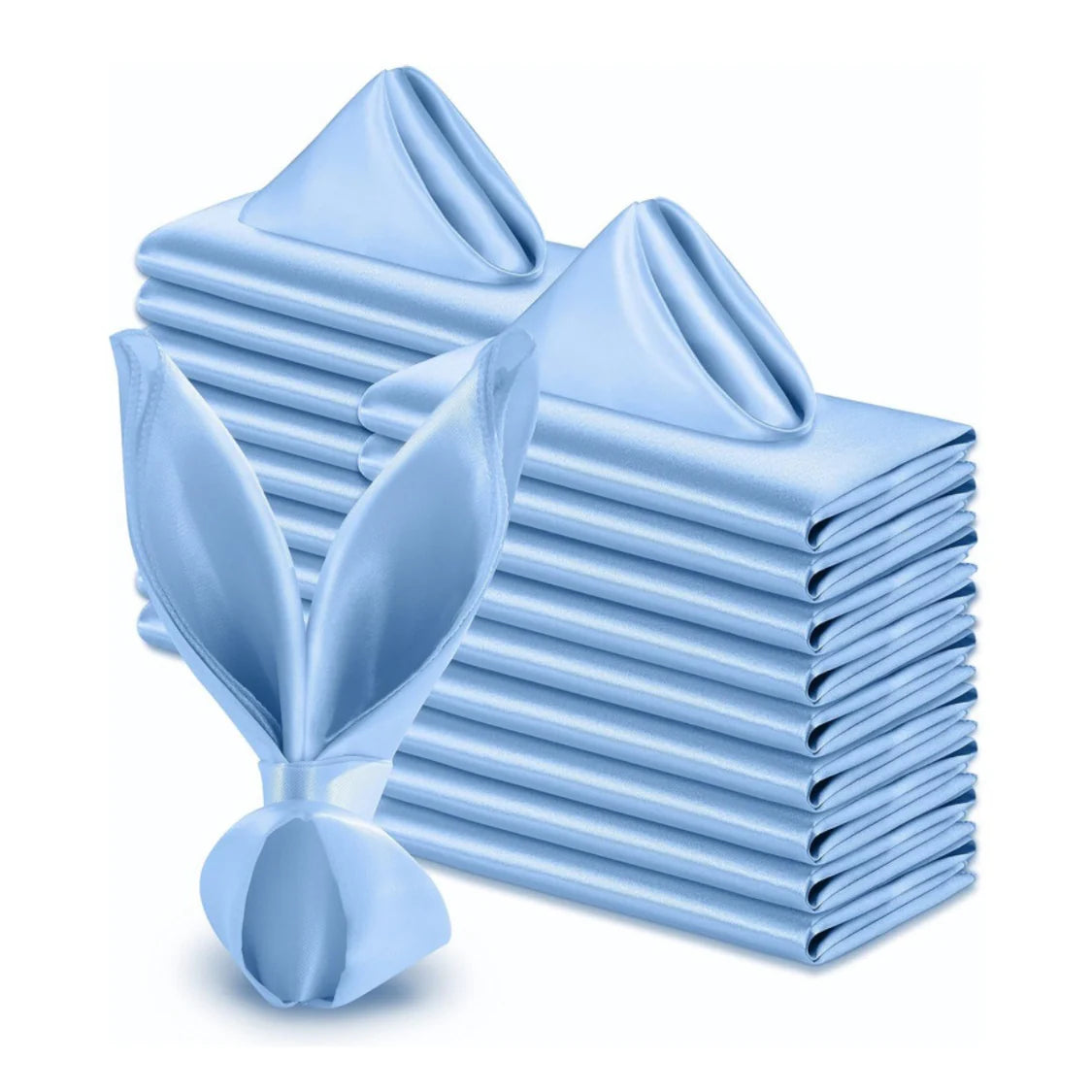 5 Pc Satin Napkin 17"x17" Blue
