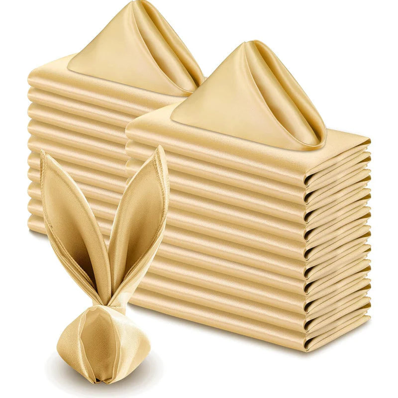 5 Pc Satin Napkin 17"x17" Champagne