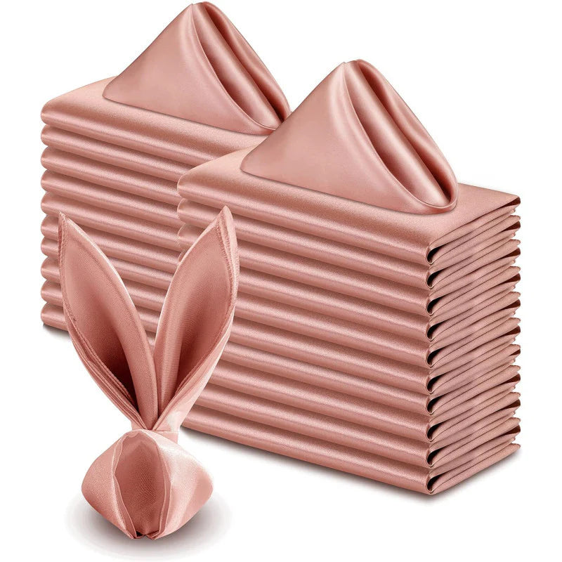 5 Pc Satin Napkin 17"x17" Rose Gold