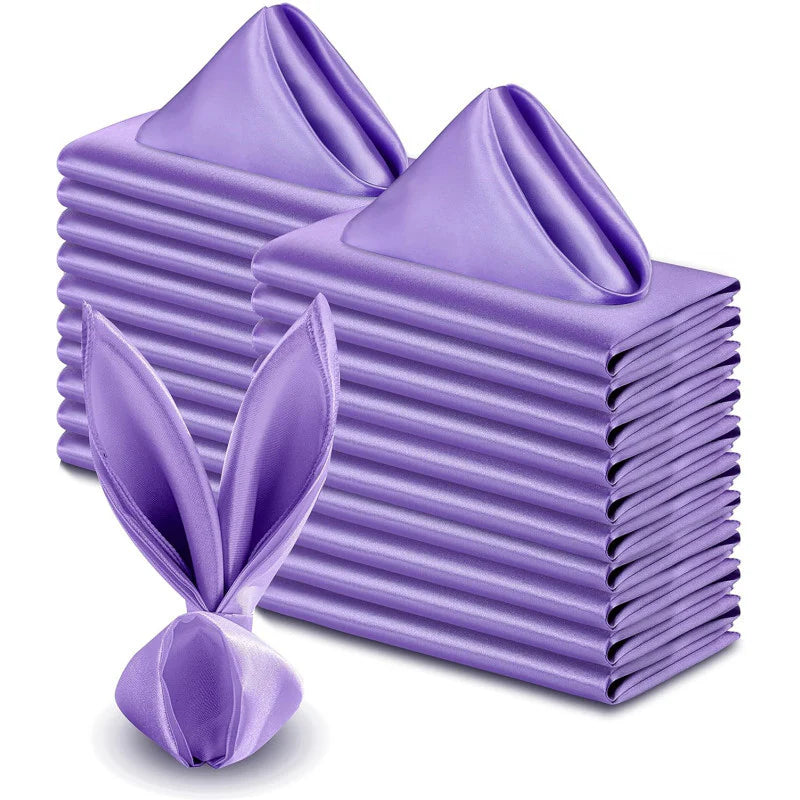 5 Pc Satin Napkin 17"x17" Purple