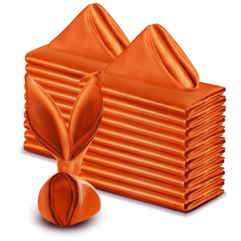 5 Pc Satin Napkin 17"x17" Orange
