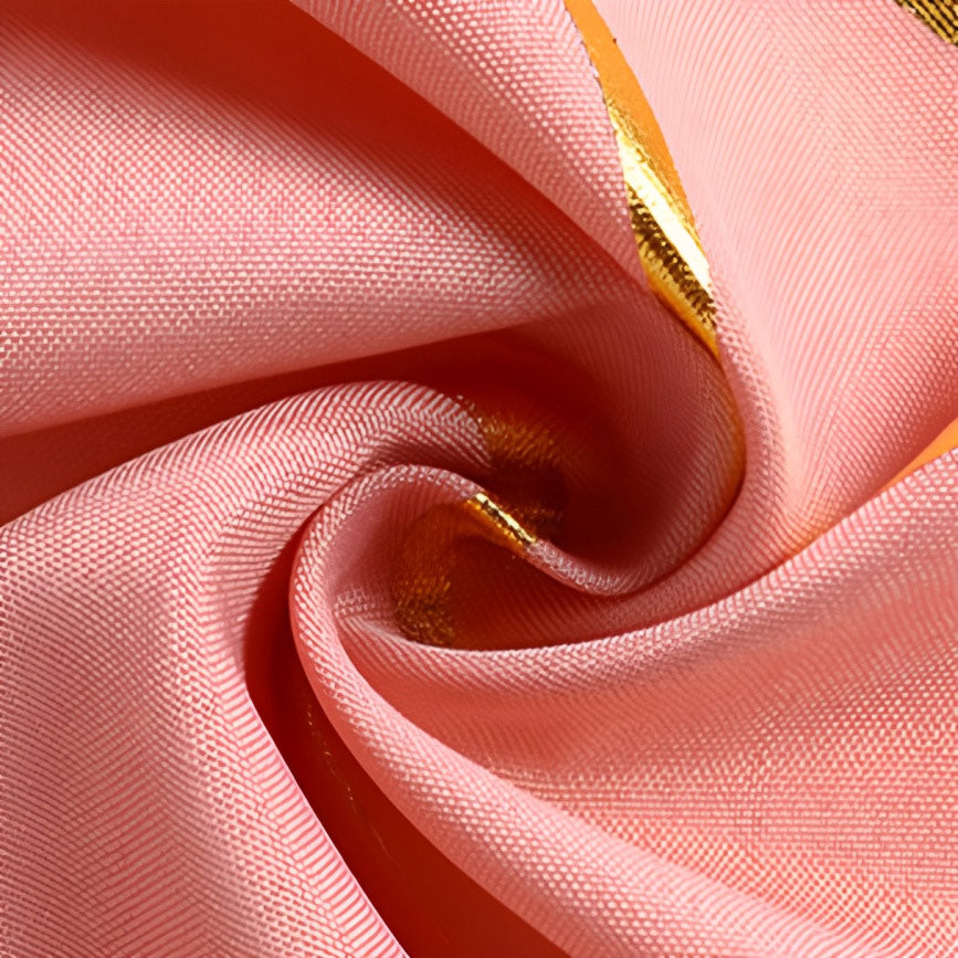Polyester Rectangle Tablecloth With Gold Foil Geometric Pattern 60"x102" Gray Pink
