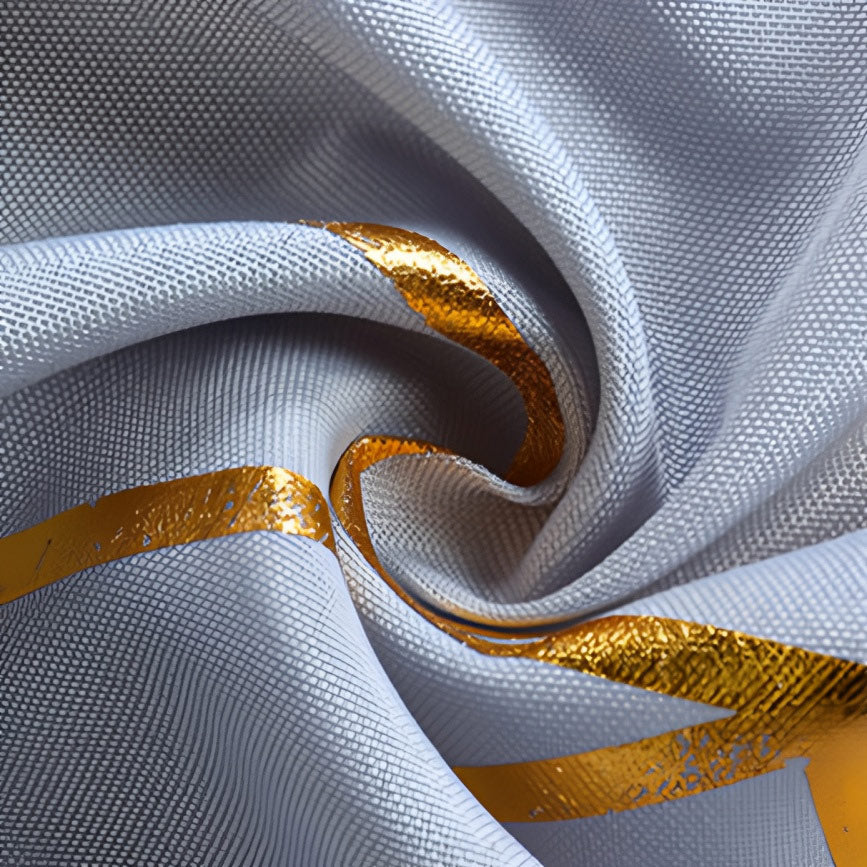 Polyester Rectangle Tablecloth With Gold Foil Geometric Pattern 90"x156" Light Purple