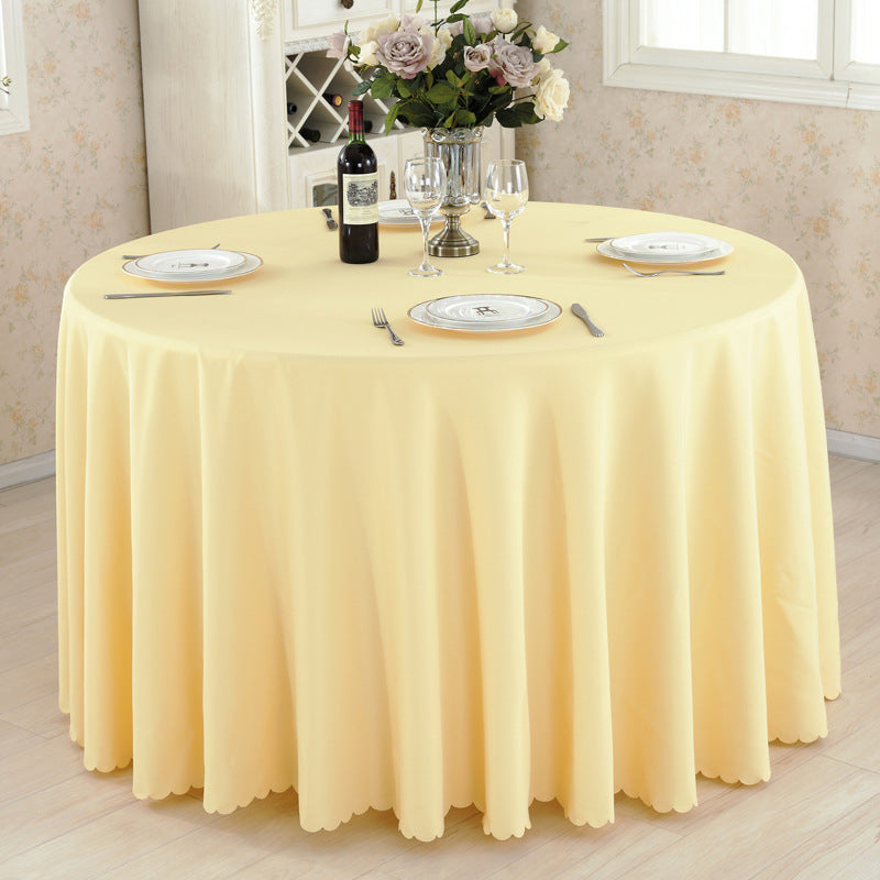 Premium Polyester 86" Round Tablecloth Beige
