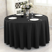 Premium Polyester 110" Round Tablecloth Black