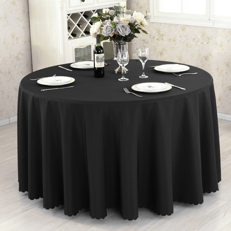 Premium Polyester 110" Round Tablecloth Black