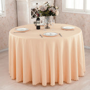 Premium Polyester 133" Round Tablecloth Champagne