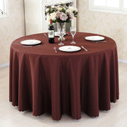 Premium Polyester 133" Round Tablecloth Dark Brown