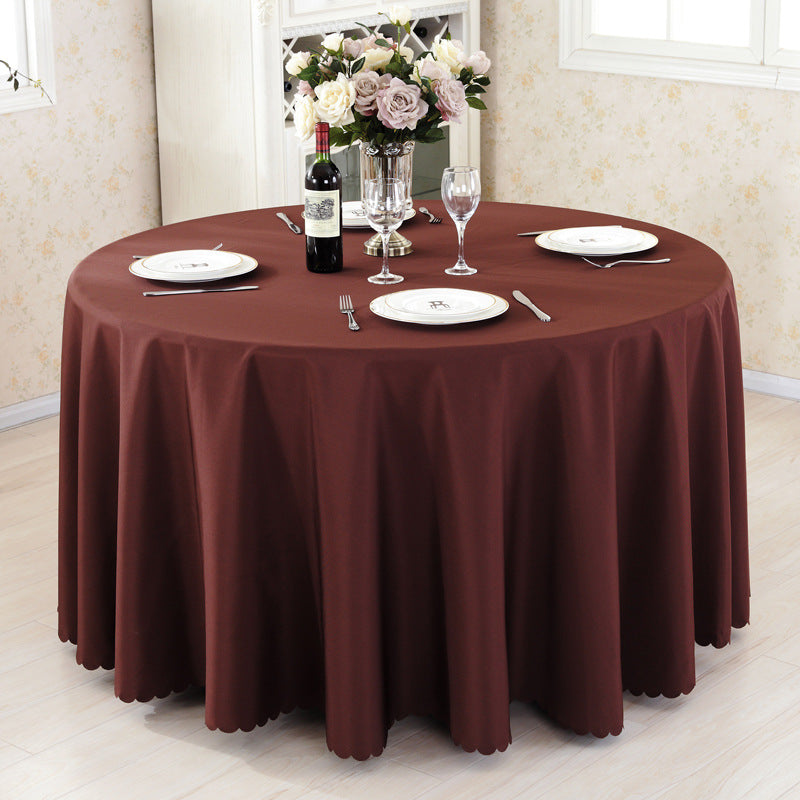Premium Polyester 133" Round Tablecloth Dark Brown
