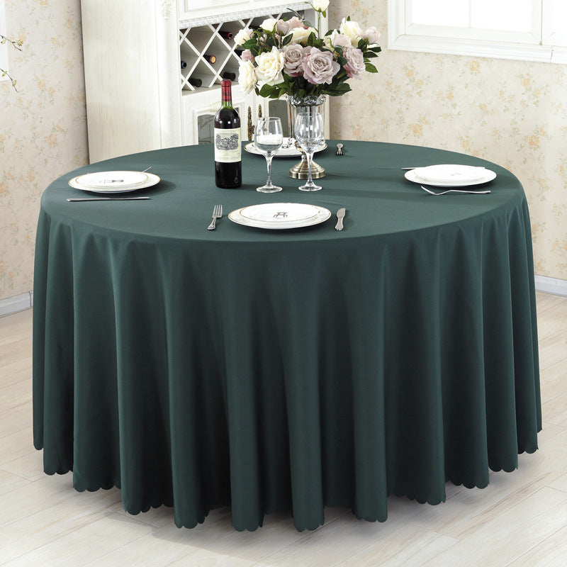 Premium Polyester 133" Round Tablecloth Dark Green