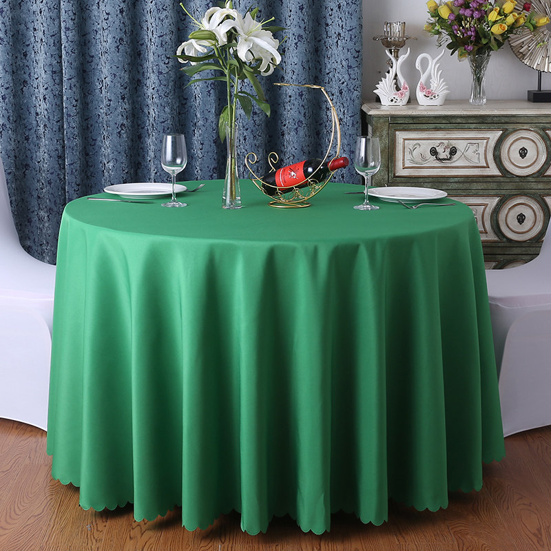 Premium Polyester 133" Round Tablecloth Emerald Green