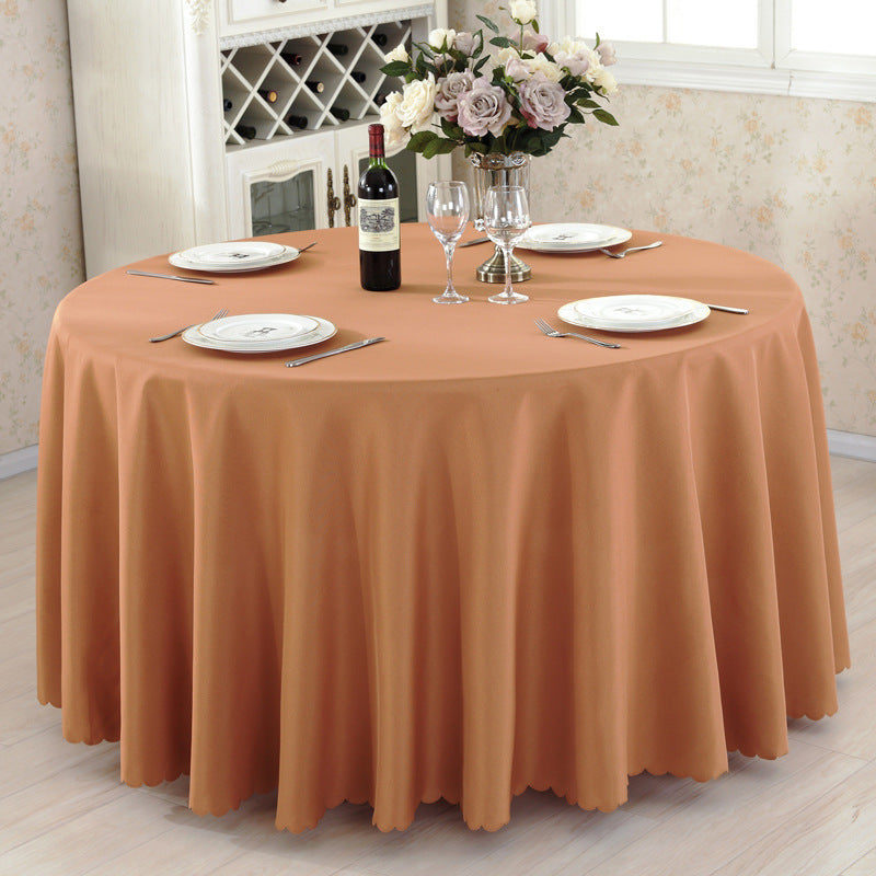 Premium Polyester 133" Round Tablecloth Light Brown