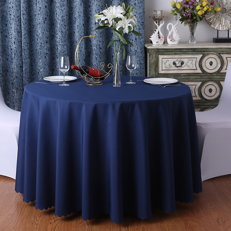 Premium Polyester 133" Round Tablecloth Navy