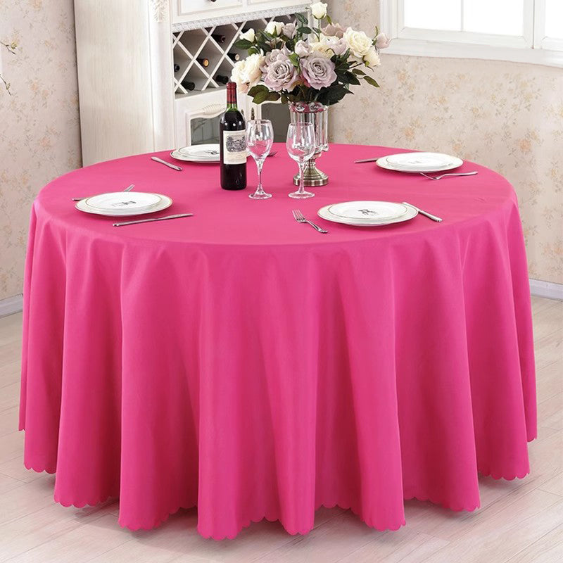 Premium Polyester 70" Round Tablecloth Rose Red