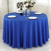 Premium Polyester 133" Round Tablecloth Royal Blue