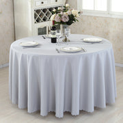 Premium Polyester 133" Round Tablecloth Silver Gray