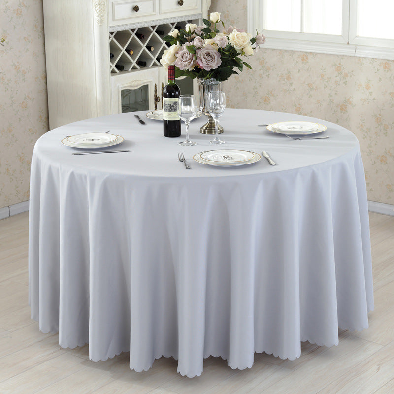 Premium Polyester 133" Round Tablecloth Silver Gray