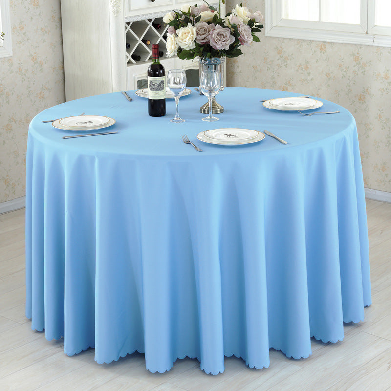 Premium Polyester 133" Round Tablecloth Sky Blue