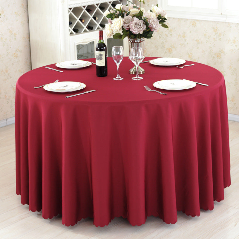 Premium Polyester 133" Round Tablecloth Wine Red