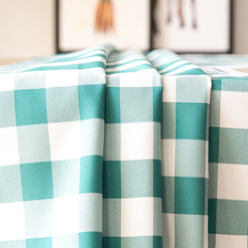 Polyester Checkered Round Tablecloth White/Red
