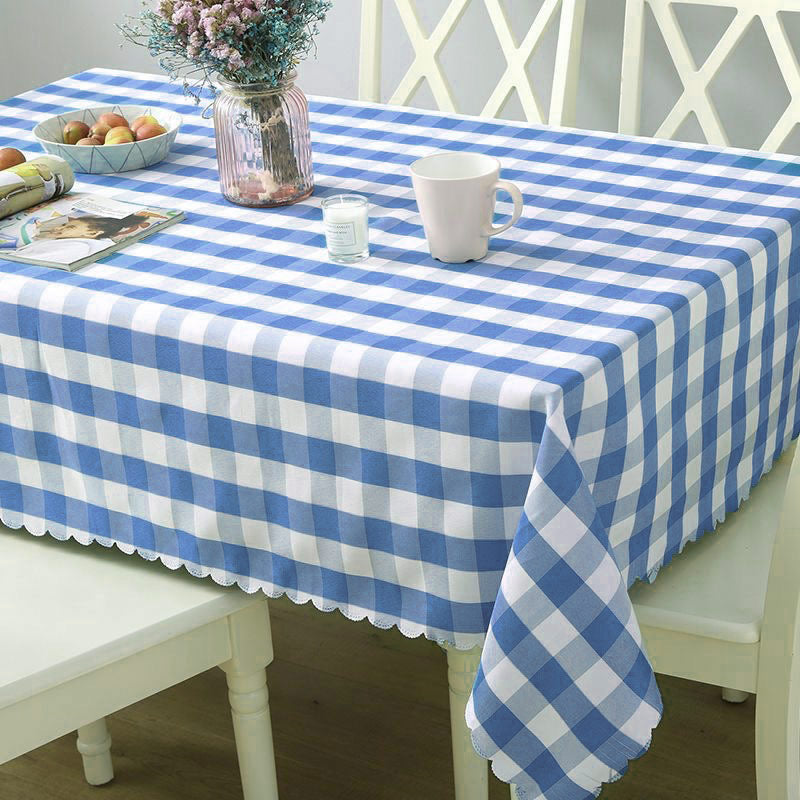 Buffalo Plaid Polyester Square Tablecloth White/Sky Blue