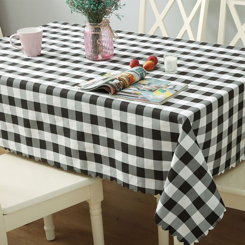 Buffalo Plaid Polyester Square Tablecloth White/Black