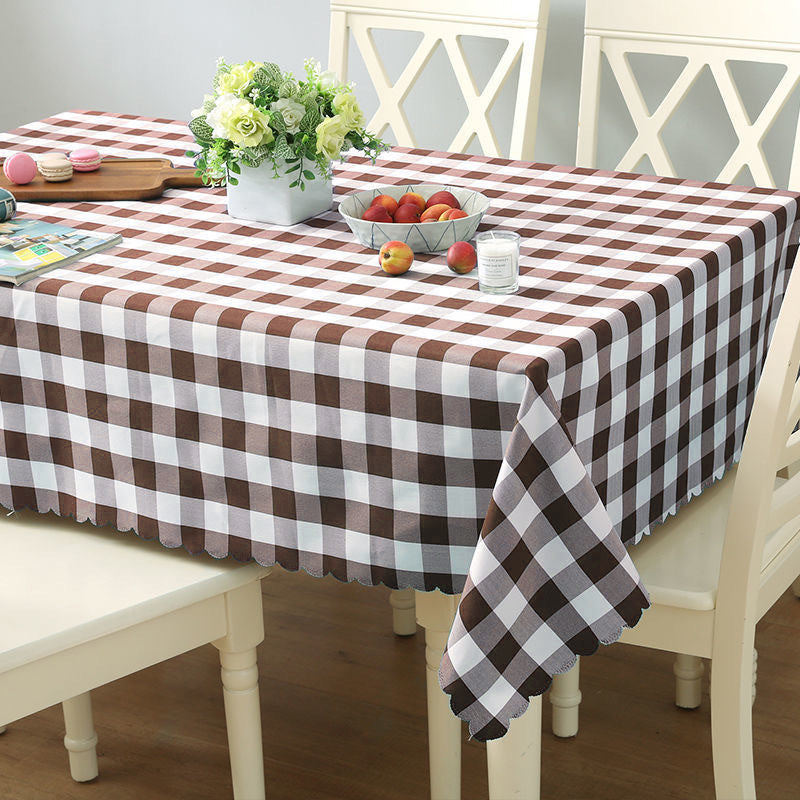 Buffalo Plaid Polyester Square Tablecloth White/Dark Coffee