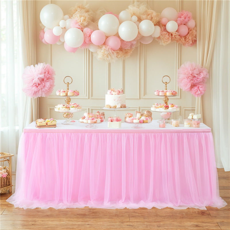 Polyester Table Skirt 14ft Pink