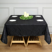 Polyester Solid Plaid Textured Tablecloth Square Black