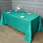 Polyester Solid Plaid Textured Tablecloth Rectangular Lake Blue