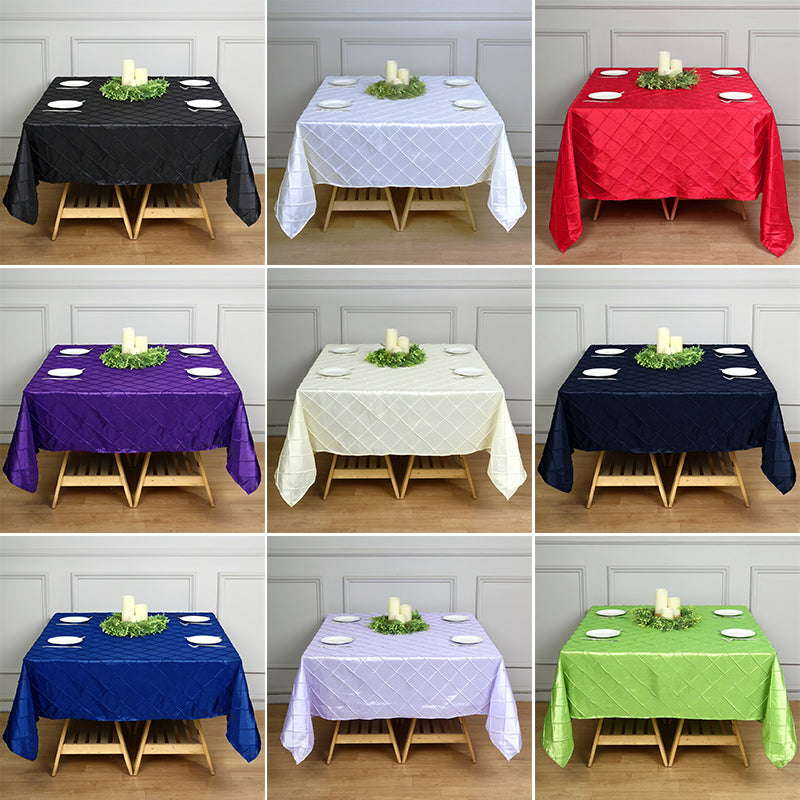 Polyester Solid Plaid Textured Tablecloth Square Light Purple