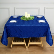 Polyester Solid Plaid Textured Tablecloth Square Royal Blue