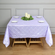 Polyester Solid Plaid Textured Tablecloth Square Light Purple