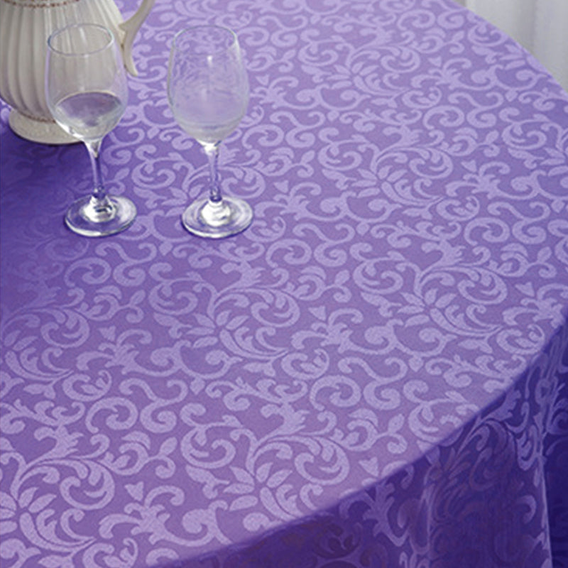 Portofino Scalloped Damask Fabric Round Tablecloth Pink