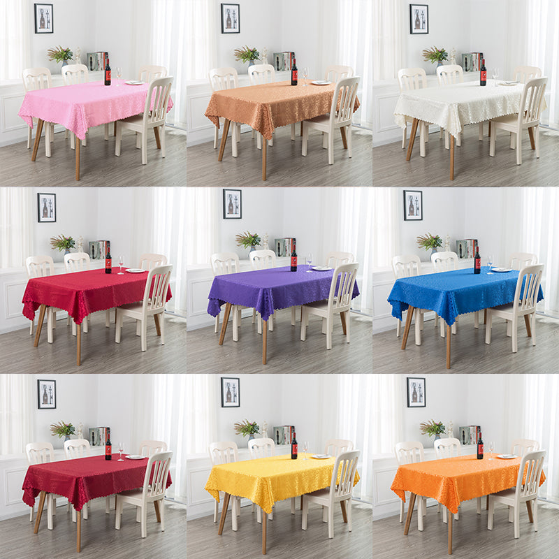 Portofino Scalloped Damask Fabric Square Tablecloth Pink