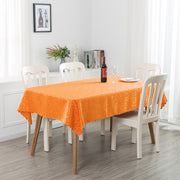 Portofino Scalloped Damask Fabric Square Tablecloth Orange