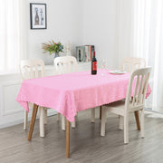 Portofino Scalloped Damask Fabric Square Tablecloth Pink