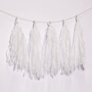 12 PCS Pre-Tied Paper Fringe Tassel Garland White
