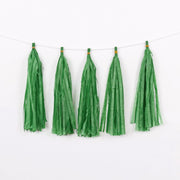 12 PCS Pre-Tied Paper Fringe Tassel Garland Dark Green