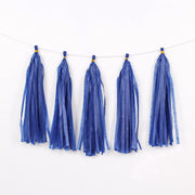 12 PCS Pre-Tied Paper Fringe Tassel Garland Navy Blue