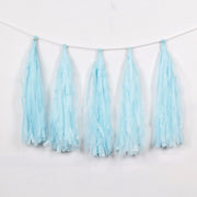 12 PCS Pre-Tied Paper Fringe Tassel Garland Light Blue