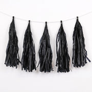 12 PCS Pre-Tied Paper Fringe Tassel Garland Black