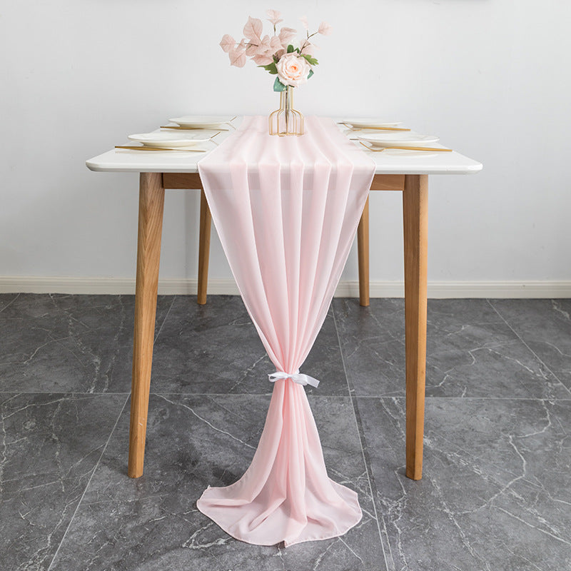 Premium Chiffon Table Runner 10ft Pink
