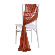 5pcs Pack of Chiffon Chair Sashes/Ties 8" x 100" Caramel