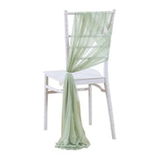 5pcs Pack of Chiffon Chair Sashes/Ties 8" x 100" Gray Green