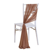 5pcs Pack of Chiffon Chair Sashes/Ties 8" x 100" Russet