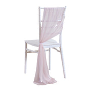 5pcs Pack of Chiffon Chair Sashes/Ties 8" x 100" Light Pink